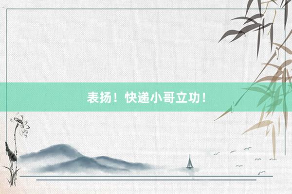 表扬！快递小哥立功！