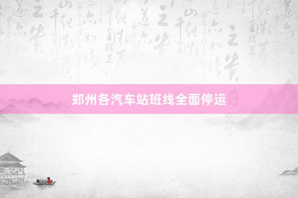 郑州各汽车站班线全面停运