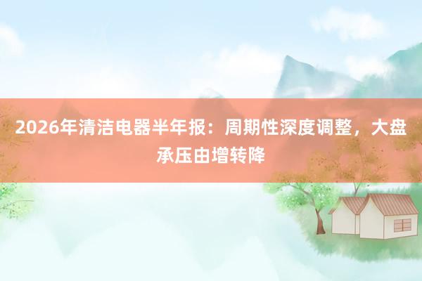2026年清洁电器半年报：周期性深度调整，大盘承压由增转降