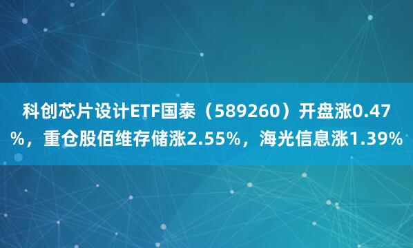 科创芯片设计ETF国泰（589260）开盘涨0.47%，重仓股佰维存储涨2.55%，海光信息涨1.39%