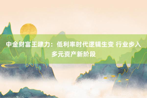 中金财富王建力：低利率时代逻辑生变 行业步入多元资产新阶段
