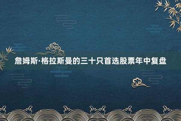 詹姆斯·格拉斯曼的三十只首选股票年中复盘