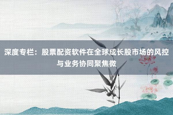 深度专栏：股票配资软件在全球成长股市场的风控与业务协同聚焦微