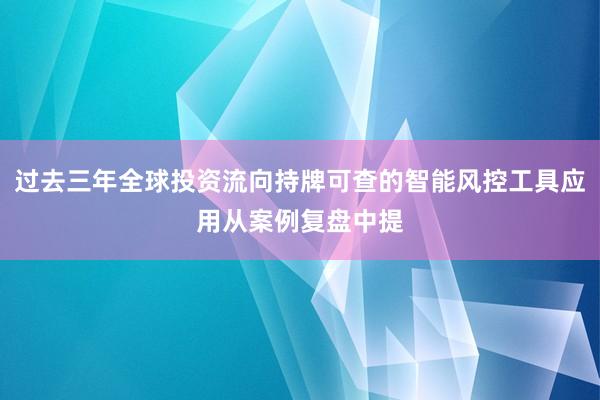 过去三年全球投资流向持牌可查的智能风控工具应用从案例复盘中提