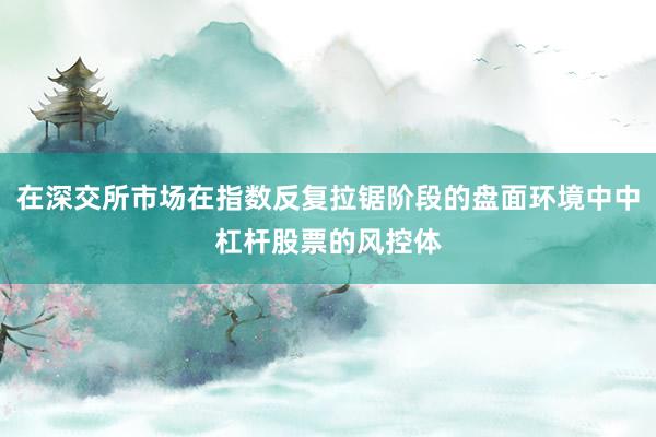 在深交所市场在指数反复拉锯阶段的盘面环境中中杠杆股票的风控体