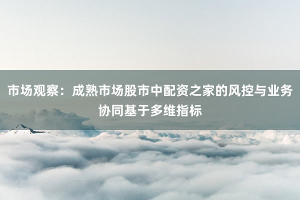 市场观察：成熟市场股市中配资之家的风控与业务协同基于多维指标