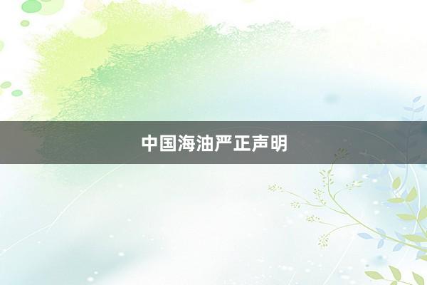 中国海油严正声明